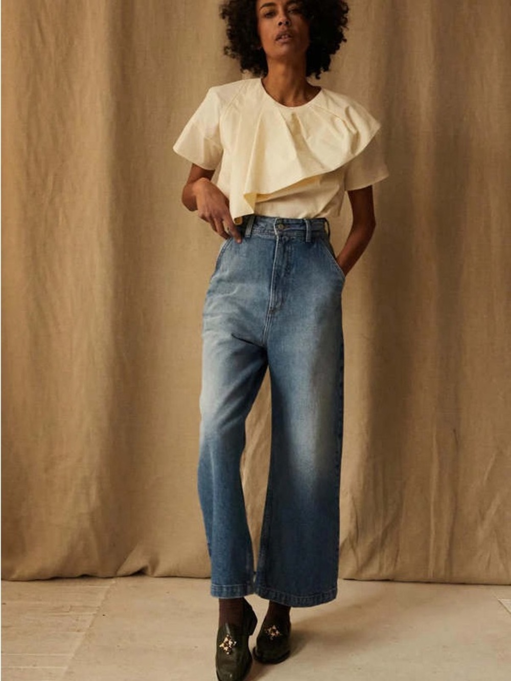 Caron Callahan Andes Pant in Washed 70s Denim women’s size 4 - Picture 2 of 12